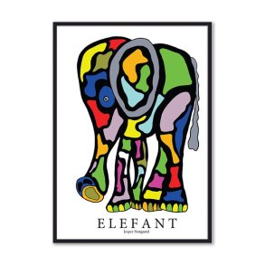 T-JN 114 Elefant 50X70 M/SORT 111 M GLAS